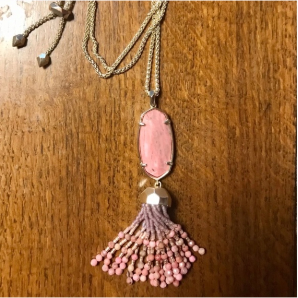 Kendra Scott Pink Rhodonite Eva Necklace NWOT
